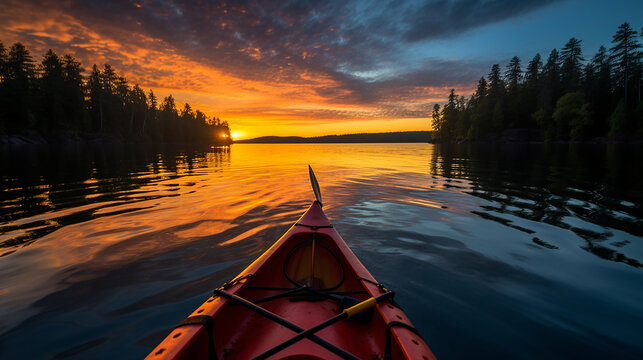 Explora&ccedil;&otilde;es do lago: uma jornada de caiaque em meio a vistas deslumbrantes e lindos nasceres do sol