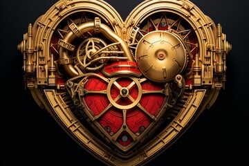 Naklejka premium an engineering-inspired heart. Generative AI
