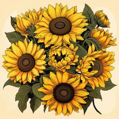 Radiant Sunflower turns their faces to the sun