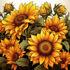 Radiant Sunflower turns their faces to the sun