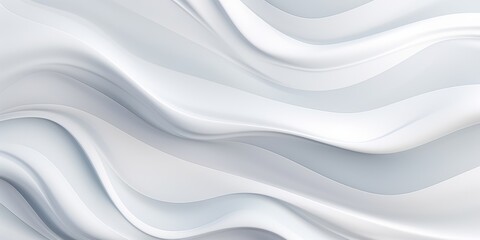 Obraz na płótnie Canvas White Marble Creative Abstract Wavy Texture. Screen Wallpaper. Digiral Art. Abstract Bright Surface Liquid Horizontal Background. Ai Generated Vibrant Texture Pattern.