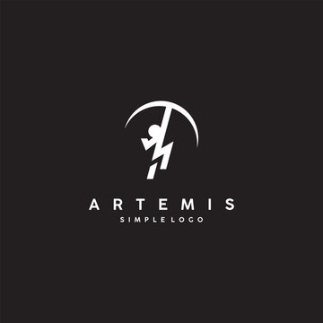 Artemis logo design archery icon logo vector