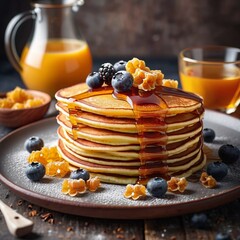 Delicious Pancakes With Honey
