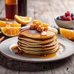 Delicious Pancakes With Honey