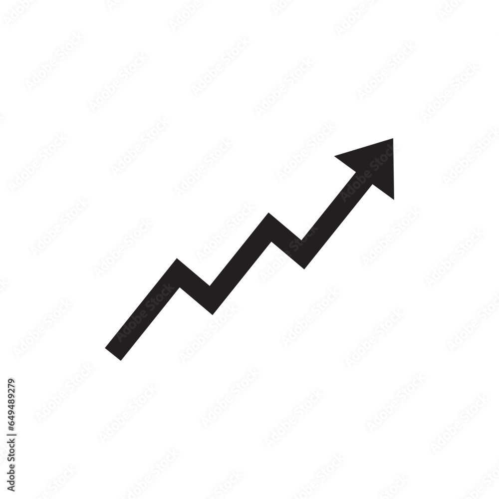 Poster growth graph icon vector in line style. growing chart sign symbol