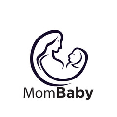 Vector mom and baby logo design vector - 649490491
