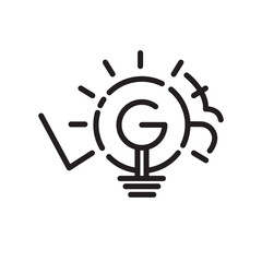 Light Bulb text logotype vector template