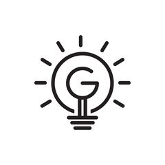G letter in the lamp logo vector