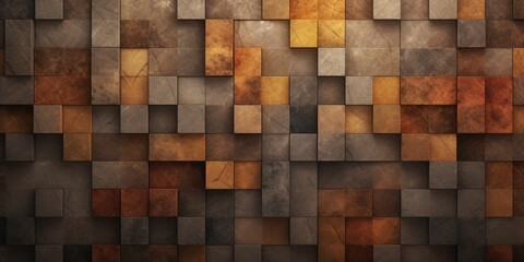 Ancient Brick Creative Abstract Geometric Texture. Screen Wallpaper. Digiral Art. Abstract Bright Surface Geometrical Horizontal Background. Ai Generated Vibrant Texture Pattern.