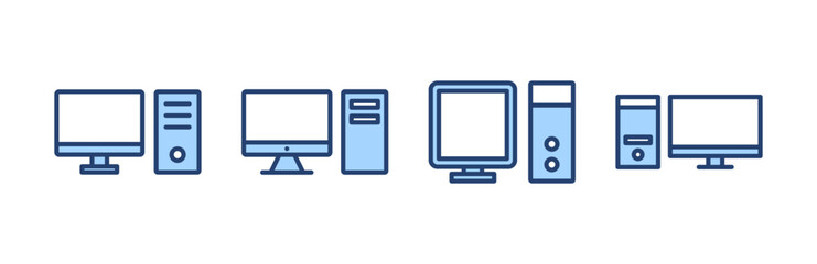 Computer icon vector. computer monitor sign and symbol