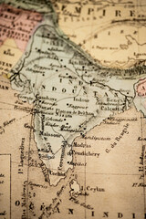 India, Indian Ocean, Himalayas | Atlas Classique circa 1869 | Antique Map 