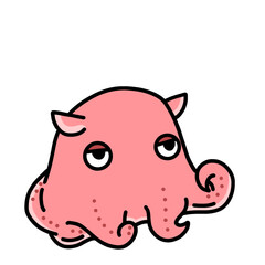 cute flapjack octopus cartoon transparent background vector illustration