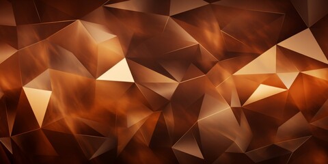 Bronze Creative Abstract Geometric Texture. Screen Wallpaper. Digiral Art. Abstract Bright Surface Geometrical Horizontal Background. Ai Generated Vibrant Texture Pattern.