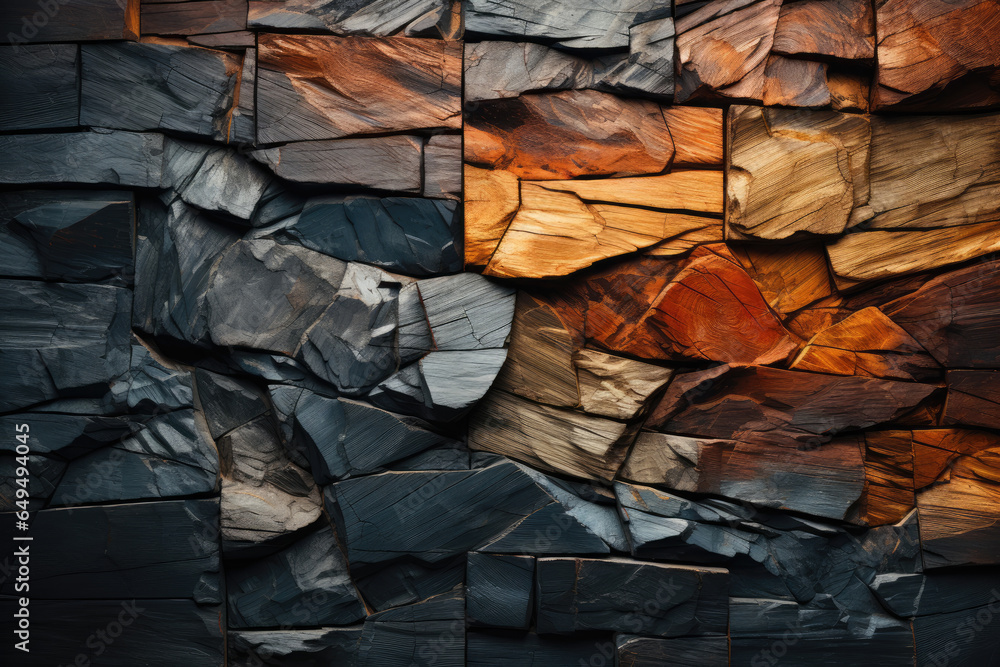 Aufkleber wooden texture with layered abstract forms