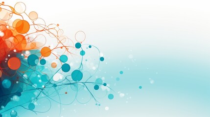An abstract illustration with colorful peptides on a plain and simple background. 