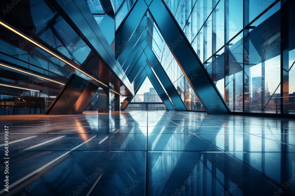 Aufkleber abstract backdrop of modern glass and steel architecture. background with selective focus and copy s