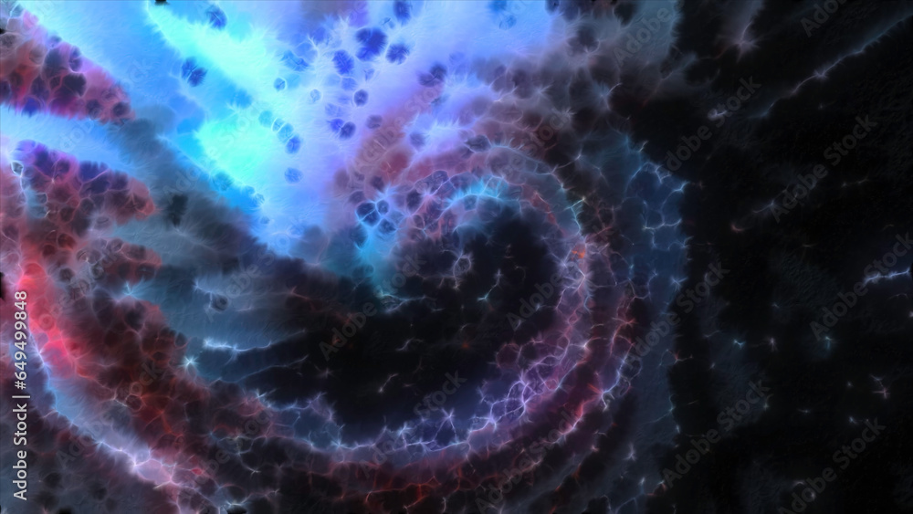 Poster colorful fog vortex with shiny particles. motion. cosmic swirling vortex of shimmering particles. fo