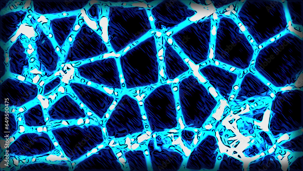 Poster grid of glowing moving lines. design. molecular grid with moving lines and pulses. molecular dna net