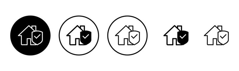 Obraz premium home insurance icon set illustration. home protection sign and symbol