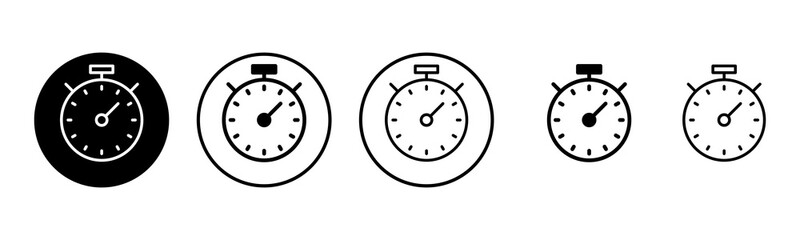 stopwatch icon set illustration. Timer sign and symbol. Countdown icon. Period of time