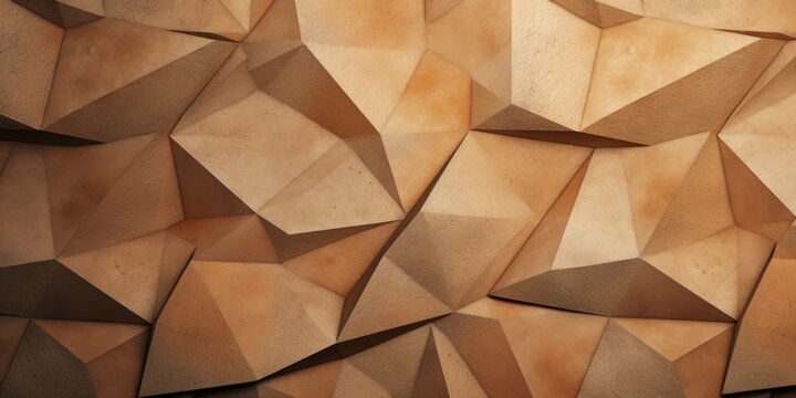 Sandstone Creative Abstract Geometric Texture. Screen Wallpaper. Digiral Art. Abstract Bright Surface Geometrical Horizontal Background. Ai Generated Vibrant Texture Pattern. © Vector Juice