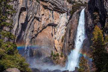 Rainbow on Lower Yosemite Falls, Yosemite National Park, California