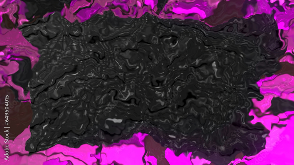Poster abstract background with moving 3d textures of liquid masses. motion. molten liquid textures move in