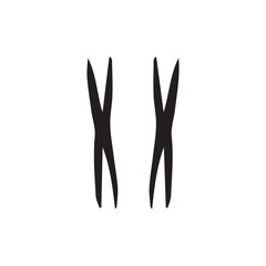 Vector hand drawn parrot footprint isolated on white background