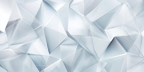 White Glass Creative Abstract Geometric Texture. Screen Wallpaper. Digiral Art. Abstract Bright Surface Geometrical Horizontal Background. Ai Generated Vibrant Texture Pattern.