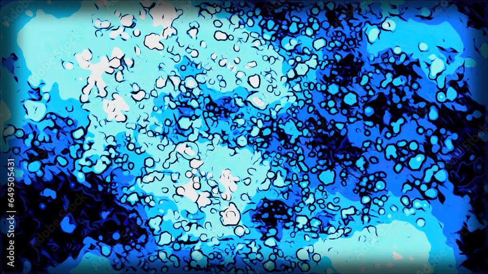 Poster abstract animation of moving bacteria in cartoon style. motion. cartoon animation style with virus d