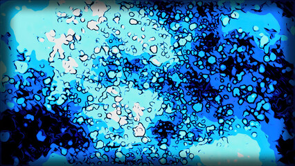Abstract animation of moving bacteria in cartoon style. Motion. Cartoon animation style with virus dots or bacteria. Moving dots of microbes on background of colorful spots
