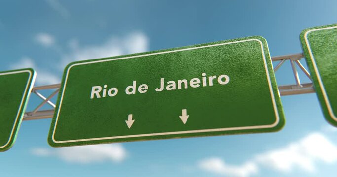 Rio De Janeiro Sign in a 3D animation
