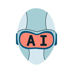 Chatbot and digital cyborg, AI bot character android, - 649506415