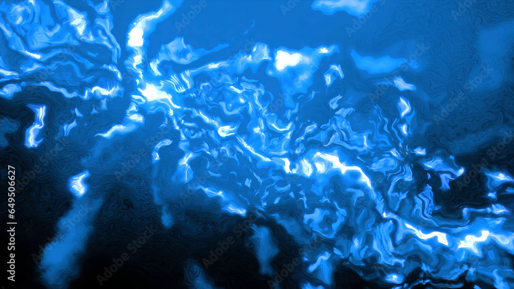 Poster rays of light reflected from liquid structure. motion. abstract curved lines of underwater light wit