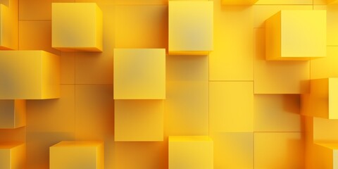 Yellow Creative Abstract Geometric Texture. Screen Wallpaper. Digiral Art. Abstract Bright Surface Geometrical Horizontal Background. Ai Generated Vibrant Texture Pattern.