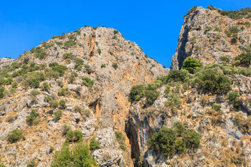 Saklikent canyon in Turkey. Natural landmark, popular place for tourists to visit. Background