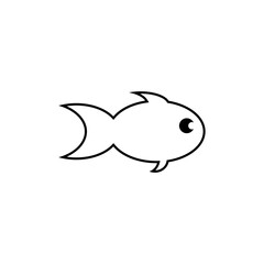 Fish Icon.  Protein, Food Ingredients. Wildlife, Sea Animal Symbol.