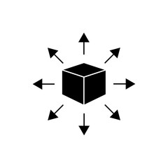Goods Spreading. Distribution, Share. Expansion Symbol  - Vector. 