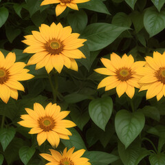 ひまわりのシームレス画像