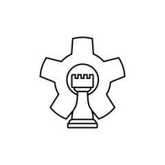 Strategy Icon. Castle on Chess Games, Tactical Symbol - Vector. 
