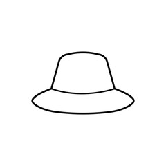 Bucket Hat Icon. Summer Outfit Element, Outdoor Protection Symbol.