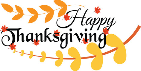 happy thanks giving typography vector art design