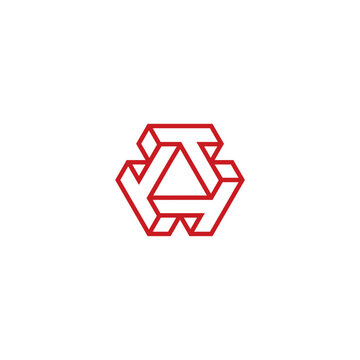 Initial letter triple T or TTT logo template with geometric triangle 