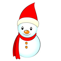 MerryChristmas.Cute snowman illustration.