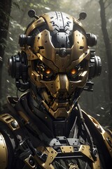 Ethereal Robot in the Medieval Woods - Generative AI




