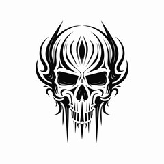 Abstract minimalist skull vector. Suitable for horror, rock, and hardcore graphic design.