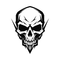 Abstract minimalist skull vector. Suitable for horror, rock, and hardcore graphic design.
