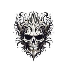 Abstract minimalist skull vector. Suitable for horror, rock, and hardcore graphic design.