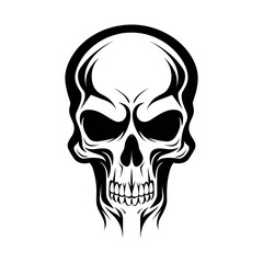 Abstract minimalist skull vector. Suitable for horror, rock, and hardcore graphic design.