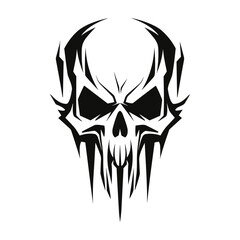 Abstract minimalist skull vector. Suitable for horror, rock, and hardcore graphic design.